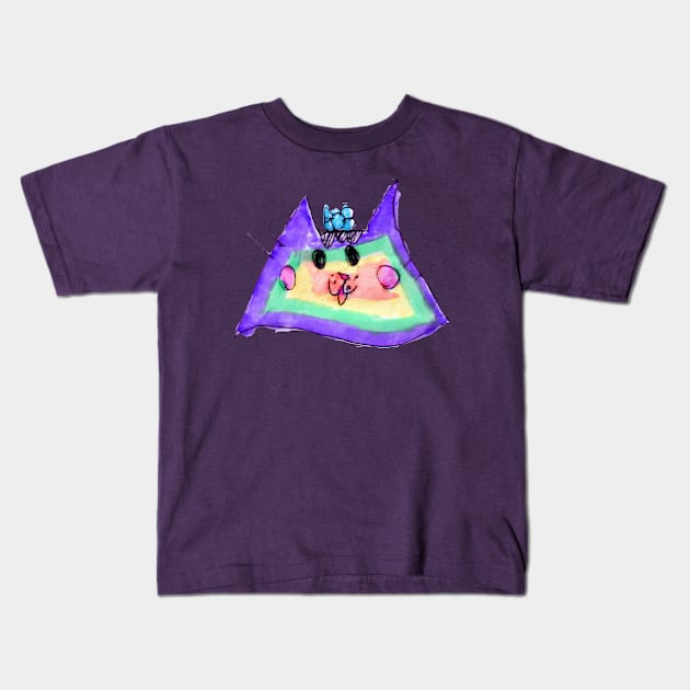 Sophia's Rainbow Cat Kids T-Shirt by SchaubDesign